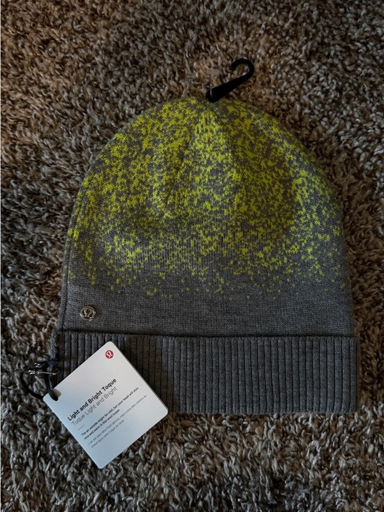 lululemon athletica Other - Lululemon Gray & Neon Yellow Knit Beanie New!